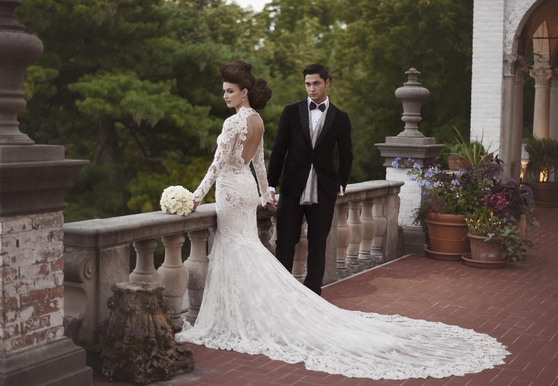 Bride in Long Sleeves with Groom
Photography: Carasco Photography
Read More:
http://www.insideweddings.com/weddings/styled-shoot-combines-old-world-charm-and-contemporary-fashion/849/ berta long sleeve lace wedding dress