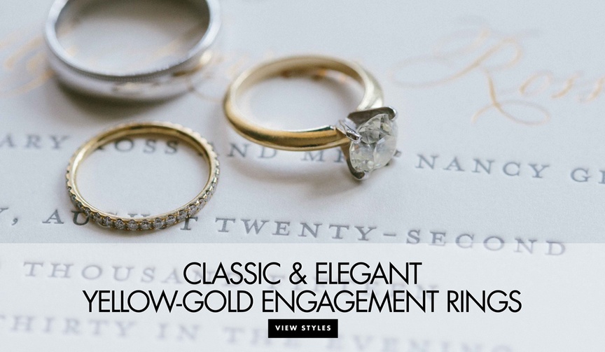 Classic and Elegant Yellow-Gold Engagement Rings
Article: 7 Glamorous Gold Engagement Rings
Photography: Amy %26 Stuart Photography
Read More:
http://www.insideweddings.com/news/jewelry/7-glamorous-gold-engagement-rings/3674/ engagement rings set in yellow gold diamond ring inspiration classic solitaire boho-chic rings