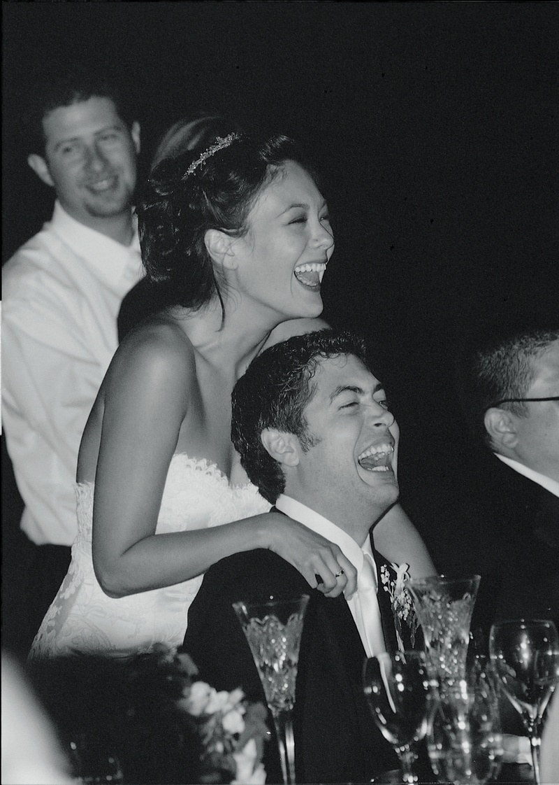 Newlyweds Laugh at Reception
Photography: Susan Bordelon Photography
Read More:
http://www.insideweddings.com/weddings/lindsay-price-and-shawn-piller/98/ Black and white photo of bride and groom