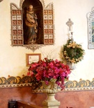 Catholic Church Décor
Photography: Ira Lippke Studios
Read More:
http://www.insideweddings.com/weddings/gemstone-colored-affair-in-southern-california/266/ Jewel tone floral arrangement in Spanish style mission church