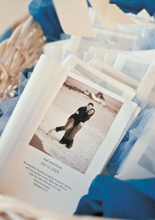 Engagement Photo Program
Photography: Barnet Photography
Read More:
http://www.insideweddings.com/weddings/seaside-celebration-in-orange-county-california/32/ Wedding ceremony program with bible verse and sepia photo of couple