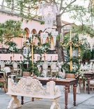 Wedding Reception in Sarasota
Photography: Binaryflips Photography
Read More:
http://www.insideweddings.com/weddings/bayfront-ceremony-garden-courtyard-reception-in-sarasota-florida/1344/ ringling museum wedding reception with gold candelabra and lots of greenery, courtyard with statues