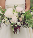 Freshly Picked Bouquet with Peonies
Photography: Tine Hoffman
Read More:
http://www.insideweddings.com/weddings/intimate-california-wedding-with-natural-elements-and-modern-trends/761/ bouquet with white peonies, blushing bride, patience garden rose, sweet pea, white spirea