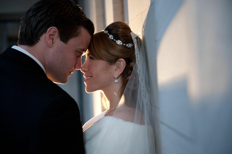 Bride and Groom
Photography: Josh Lynn Photography
Read More:
http://www.insideweddings.com/weddings/purple-white-gold-new-jersey-celebration/339/ Bride in a stole and veil with groom