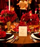Red Sweetheart Table Décor
Photography: Yvette Roman Photography
Read More:
http://www.insideweddings.com/weddings/sherry-jackson-gordy-and-ck-johnson/294/ Brown linens topped with gold candlesticks and vases