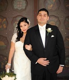 The Bride and Groom
Photography: Hazelnut Photography
Read More:
http://www.insideweddings.com/weddings/european-influenced-autumn-wedding-in-los-angeles-california/365/ Lace-sleeved wedding dress and white vest tuxedo