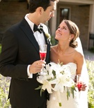 Bride with White Bouquet and Groom Toast
Photography: Holger Thoss
Read More:
http://www.insideweddings.com/weddings/interfaith-wedding-with-soft-neutral-color-palette-in-cincinnati/742/ bride and groom toast at their wedding with white lily bouquet flowers