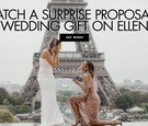 Watch Ellen DeGeneres Surprise an Engaged Couple
Article: Watch Ellen DeGeneres Surprise an Engaged Couple
Photography: Olga in Paris for Flytographer
Read More:
http://www.insideweddings.com/news/planning-design/watch-ellen-degeneres-surprise-an-engaged-couple/4962/ Watch a surprise proposal and a wedding gift from Ellen DeGeneres on the ellen show