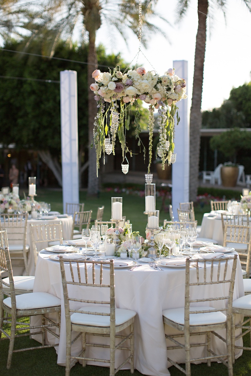 Reception Décor Photos - Garden-Theme Guest Tables - Inside Weddings