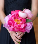 Pink %26 Coral Peony Bouquet
Photography: Maya Myers Photography
Read More:
http://www.insideweddings.com/weddings/whimsical-wedding-with-colorful-flowers-in-brooklyn-new-york/1131/ Wedding bouquet bridesmaid in draped black gown manicure white pink nails coral peony flowers
