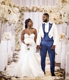 Royal-Inspired Wedding Couple
Photography: Amy Anaiz Photography
Read More:
http://www.insideweddings.com/weddings/luxurious-royal-inspired-ballroom-real-wedding-at-a-castle-venue/1365/ wedding ceremony photo of bride and groom in regal attire strapless eve of milady gown long tail tux