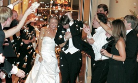 Celebratory Recessional
Photography: Christine Hall Photography
Read More:
http://www.insideweddings.com/weddings/brooke-anderson-and-james-walker-iii/133/ Guests toss flowers on bride and groom