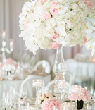 Lush Centerpiece on Crystal Stand
Photography: Jodee Debes Photography
Read More:
http://www.insideweddings.com/weddings/elegant-alfresco-ceremony-reception-with-parisian-elements/1176/ wedding reception centerpiece with ivory roses, pink roses, and white orchids