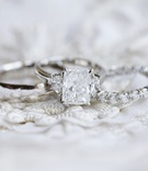Radiant-Cut Engagement Ring with Accents
Photography: KingenSmith
Read More:
http://www.insideweddings.com/weddings/modern-jewish-wedding-with-unique-details-and-deep-color-palette/929/ radiant-cut diamond engagement ring with triangle sidestones