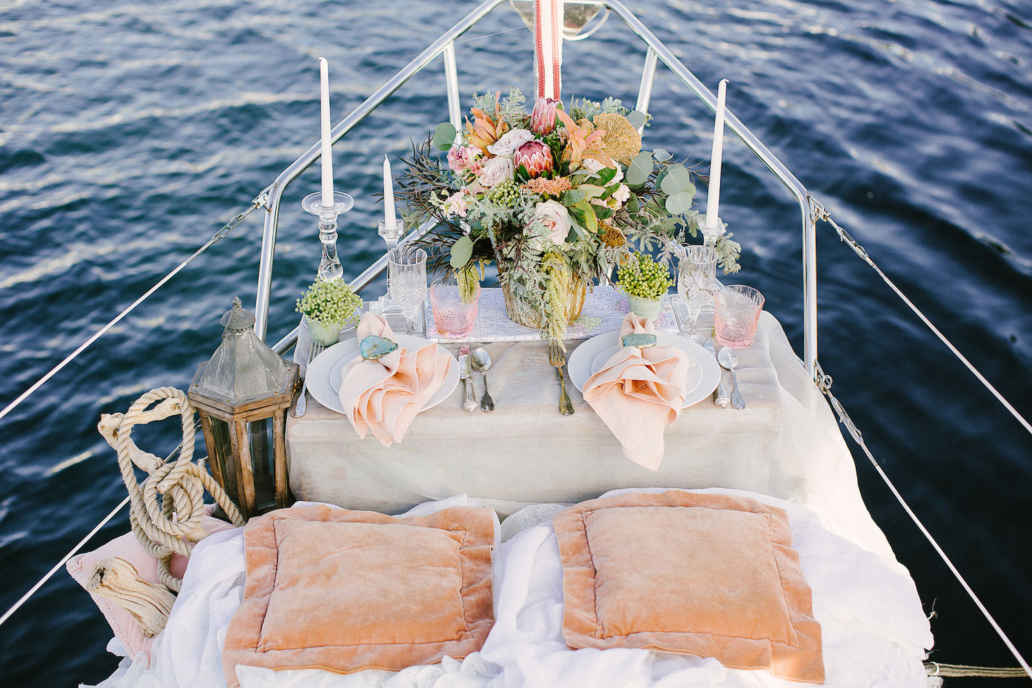 Be Inspired by a Nautical Wedding  Shoot on a Sailboat  