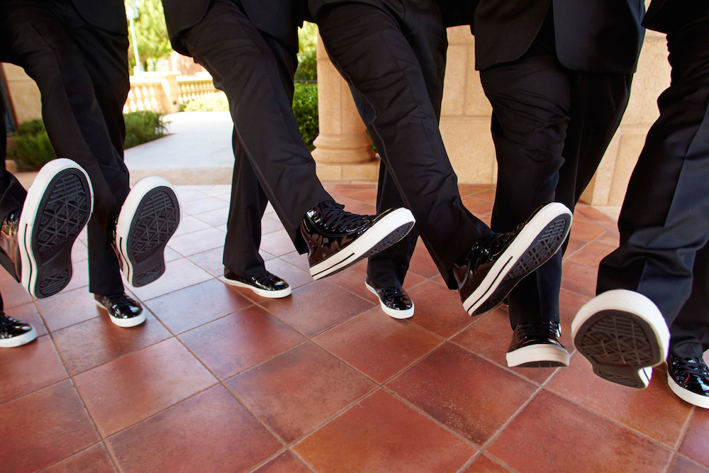 groom with sneakers