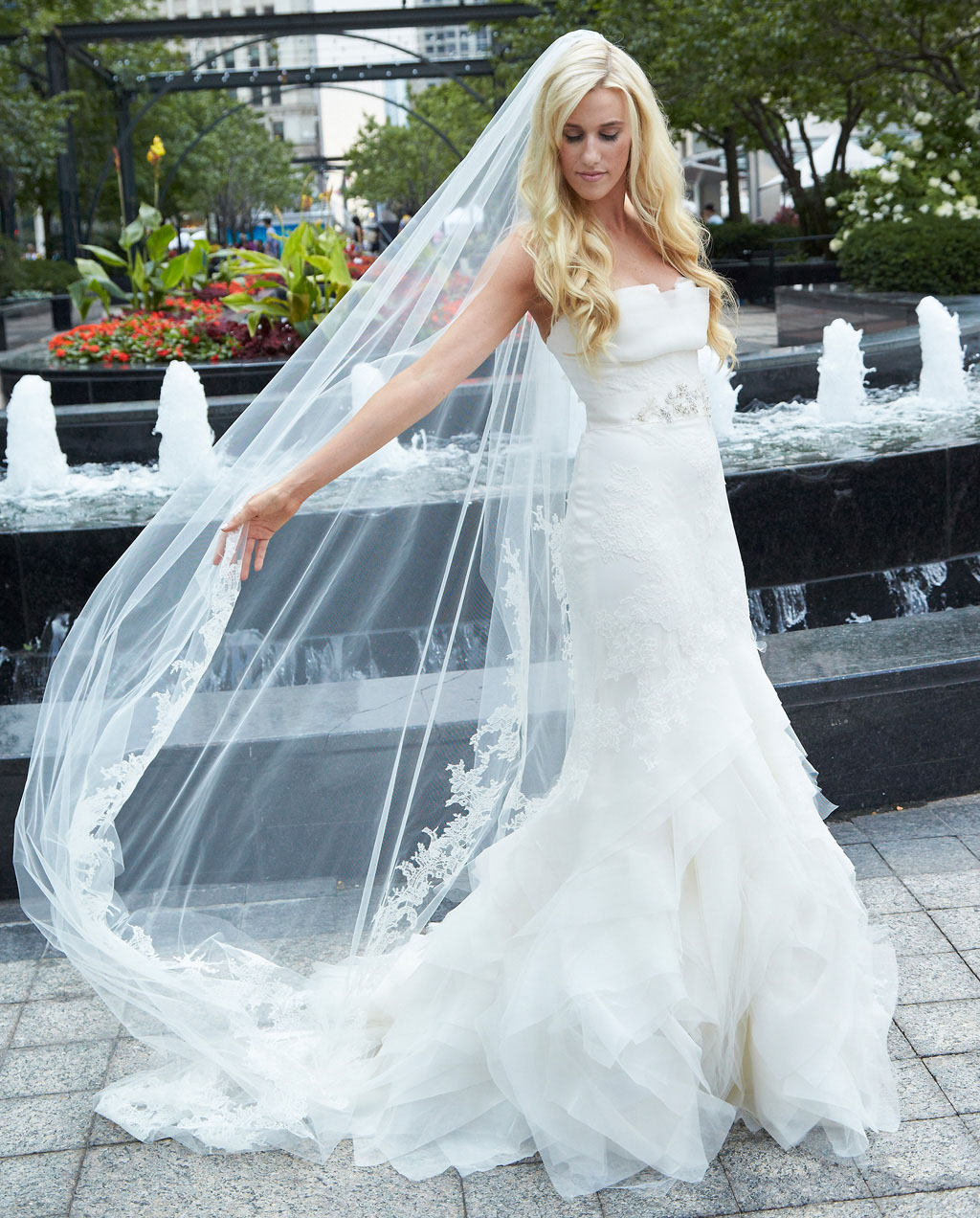 bridal hair cathedral veil