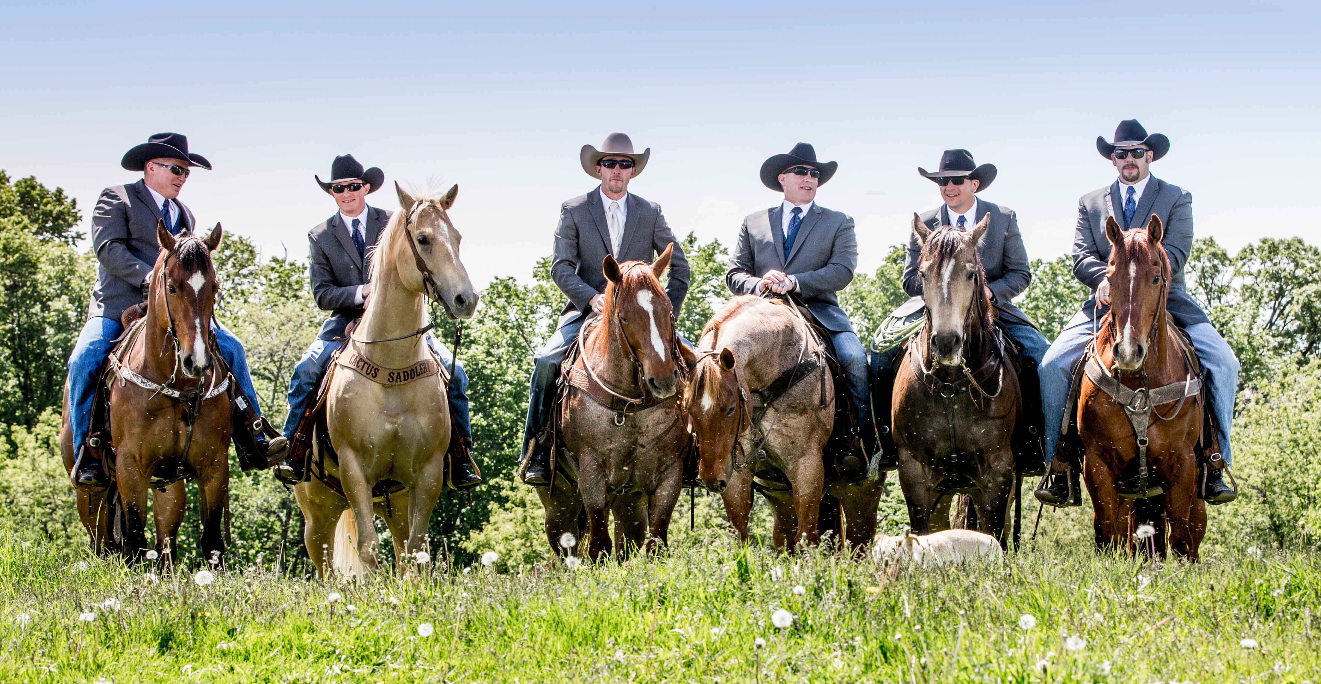 Casual Cowboy Inspired Wedding Party Attire Country Groomsmen