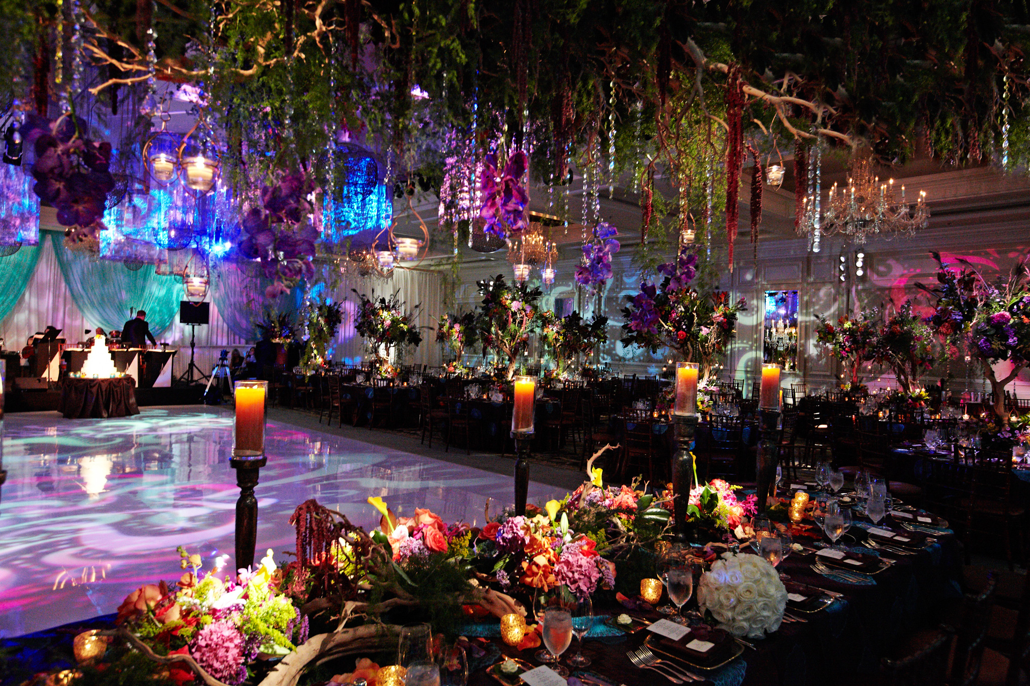 enchanted forest themed wedding reception