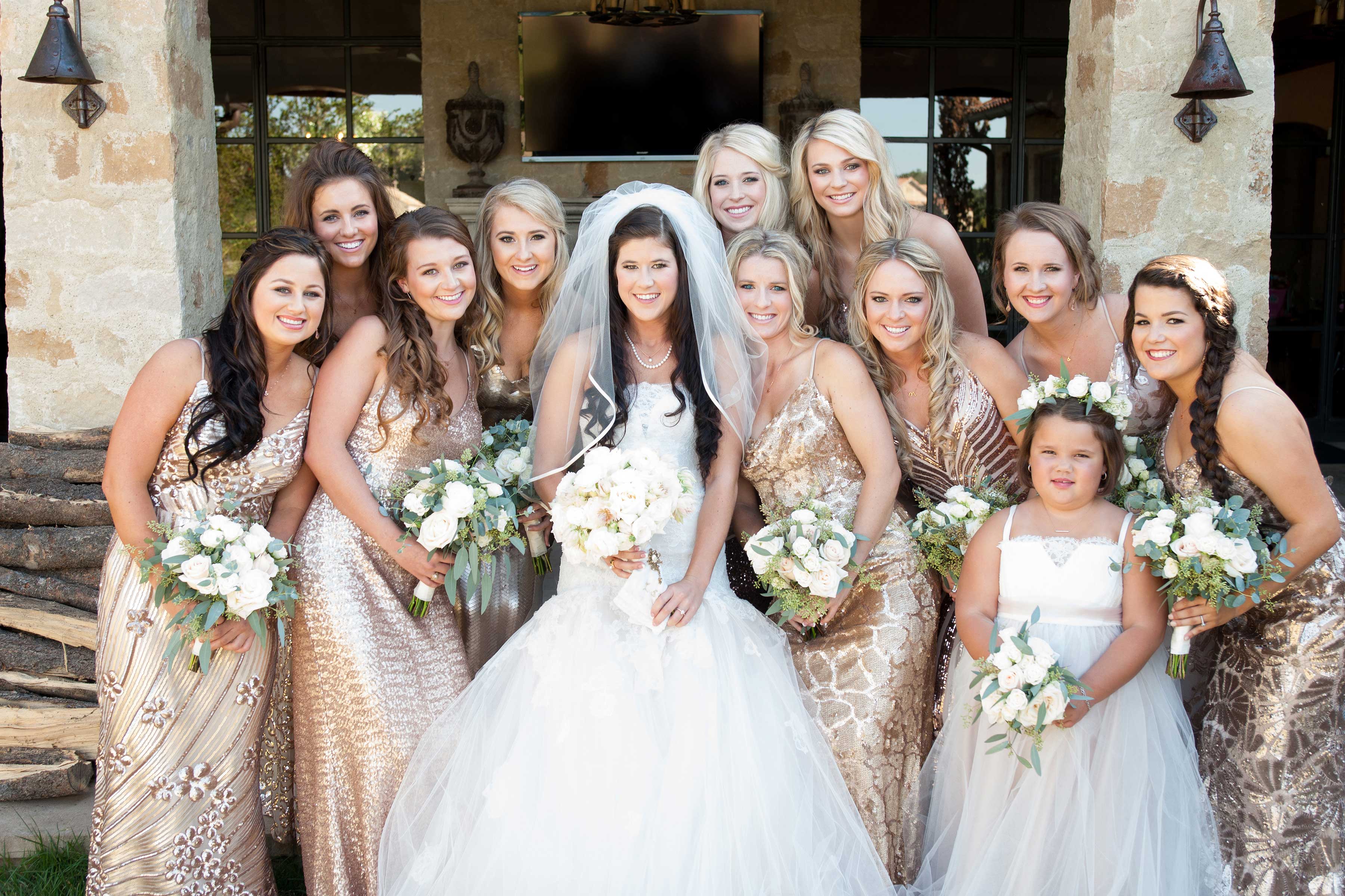 champagne rose gold bridesmaid dresses