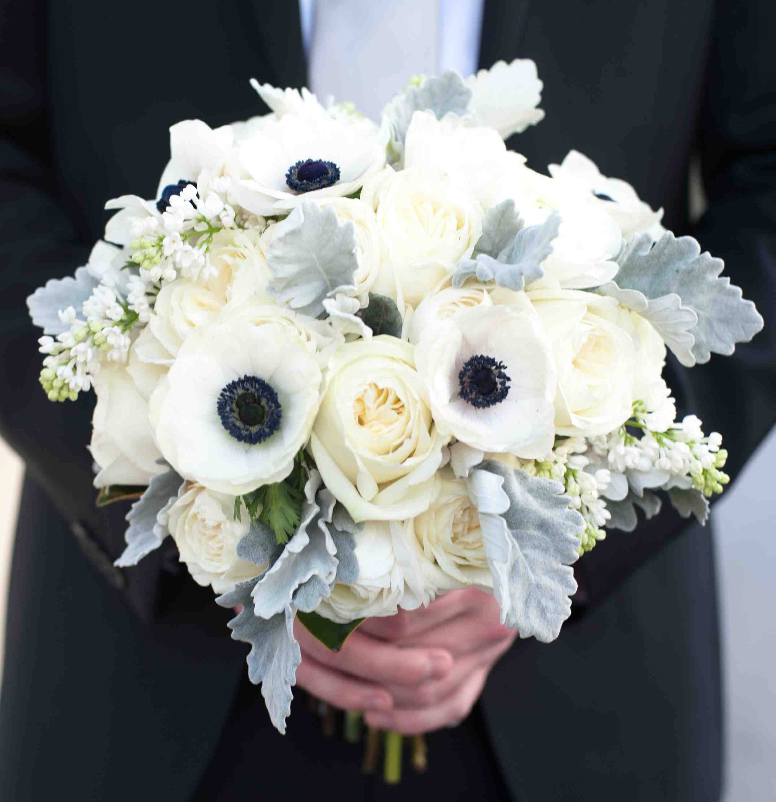 Wedding Flowers: Anemone Bouquets & Anemone Centerpieces - Inside Weddings