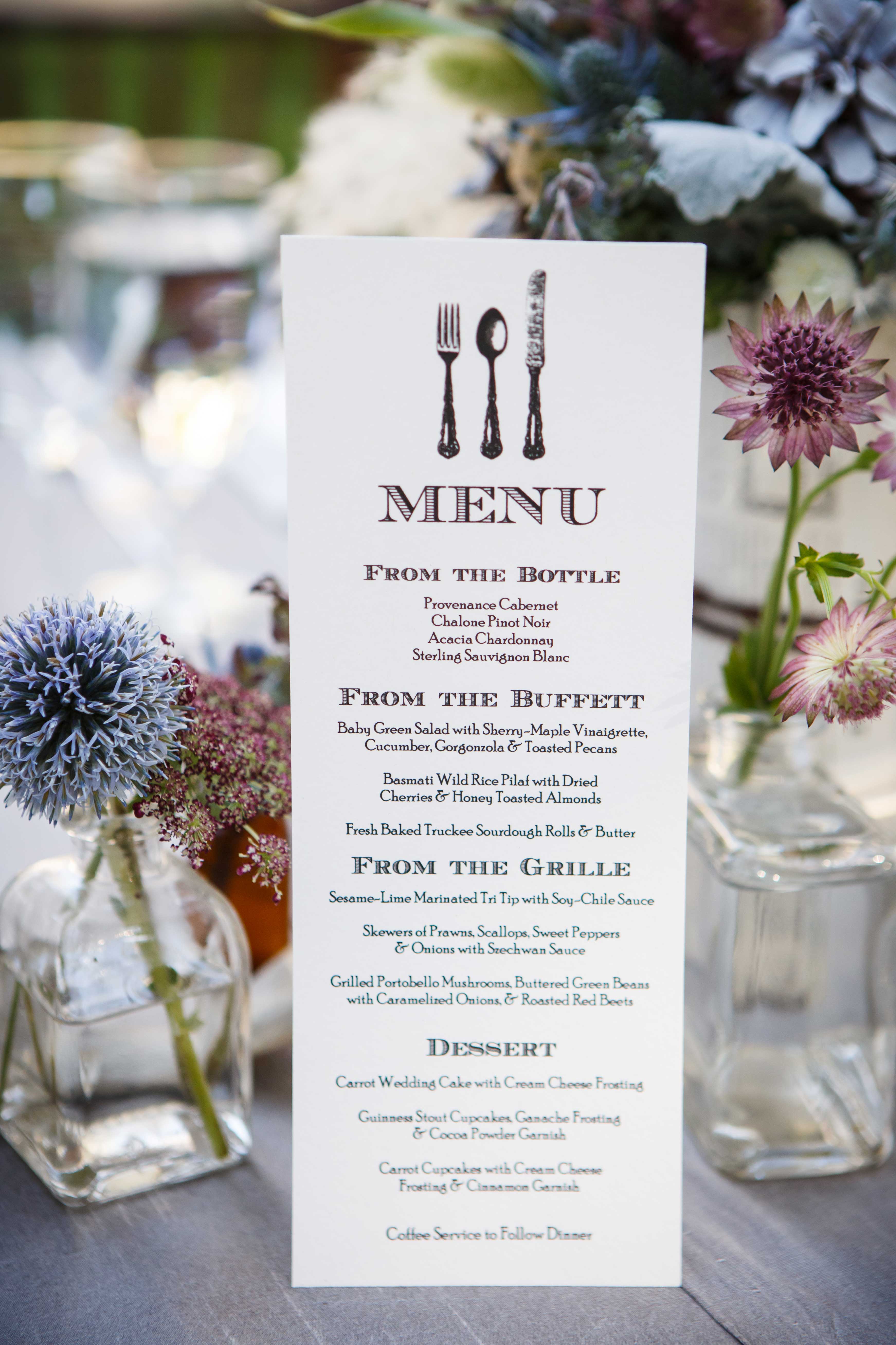 Unique And Interesting Wedding Reception Menu Designs Inside