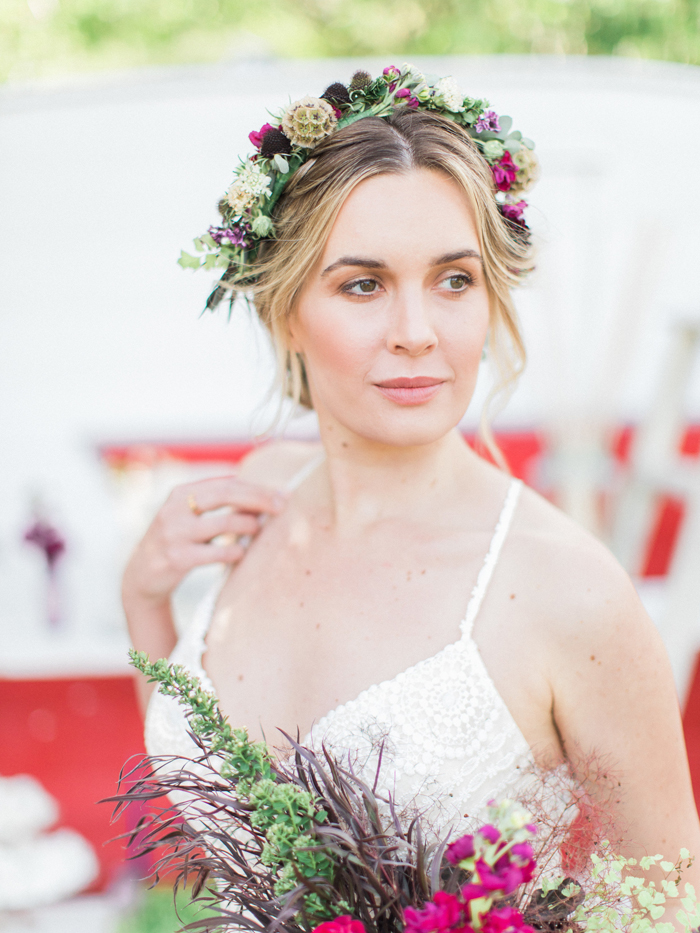 real flower tiara wedding