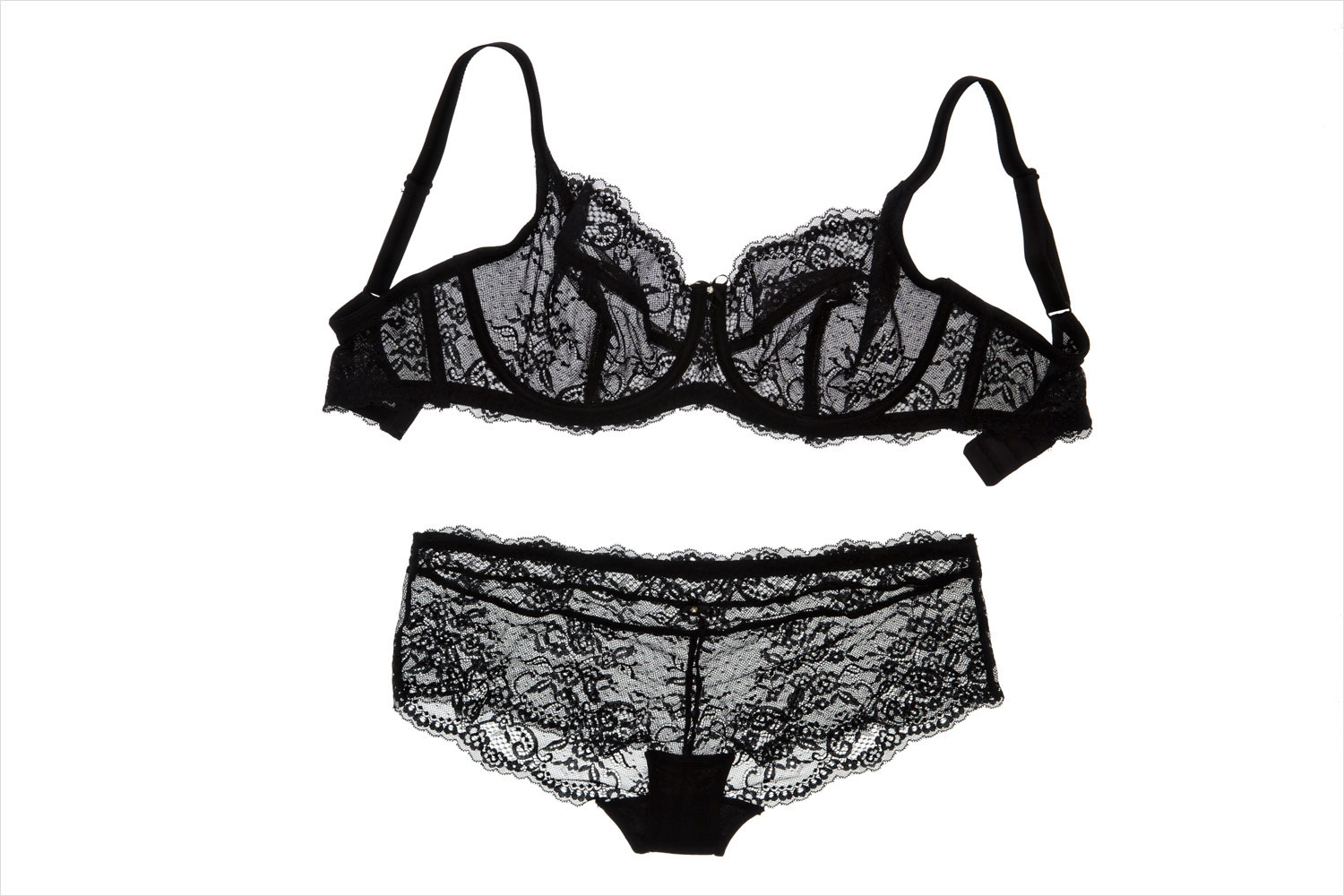 Parfait black bra and panty set Valentine's Day gift ideas