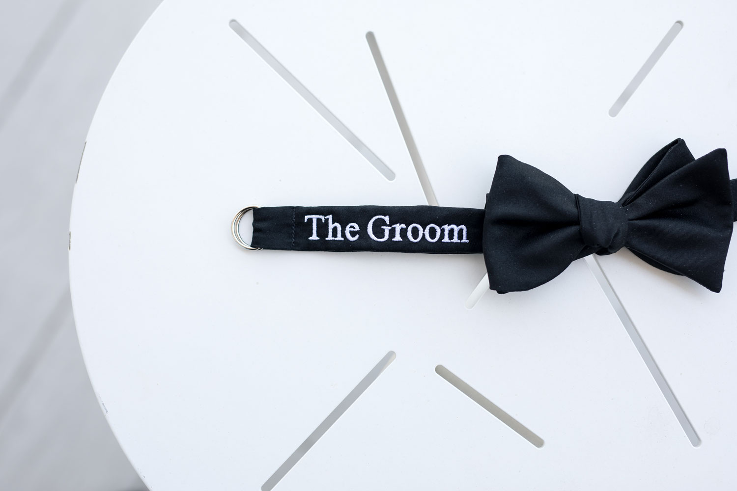 Groom embroidered bow tie wedding ideas