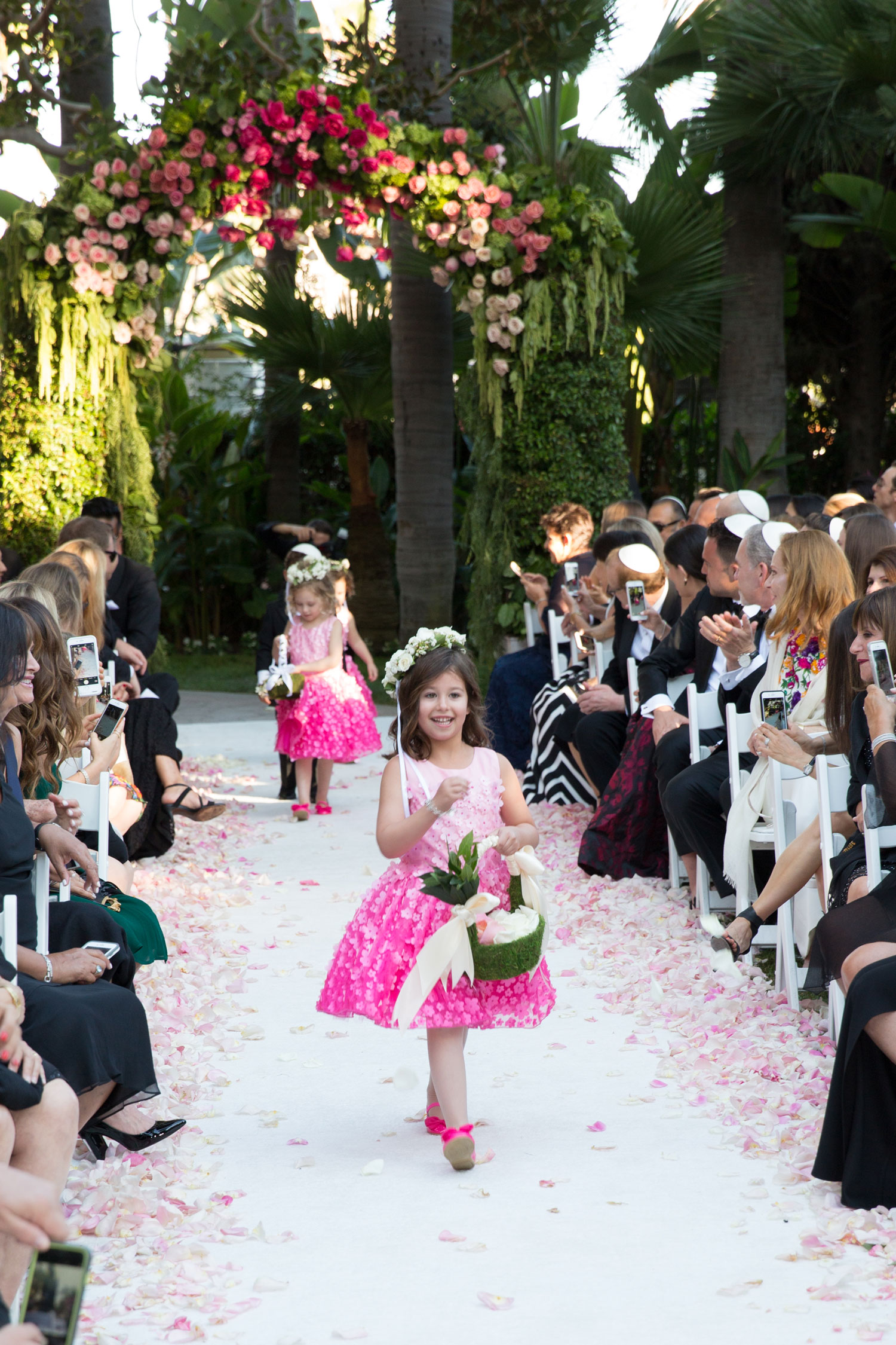 bright pink flower girl dresses