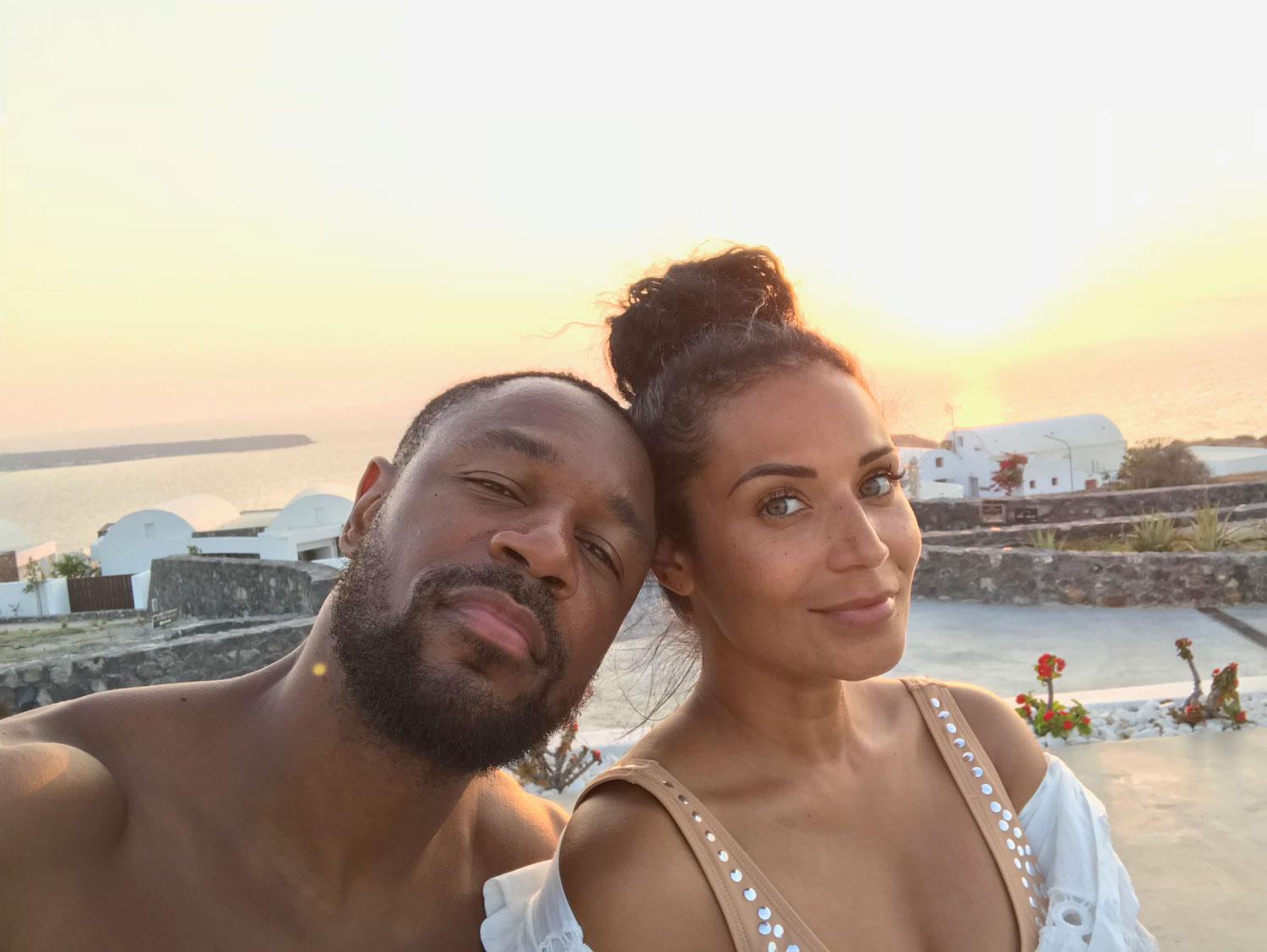 Zena Foster and Durrell Tank Babbs on honeymoon in Mykonos and Santorini Greece Greek islands