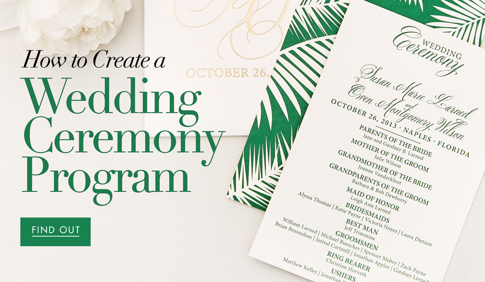 a complete guide to creating your wedding programs inside weddings