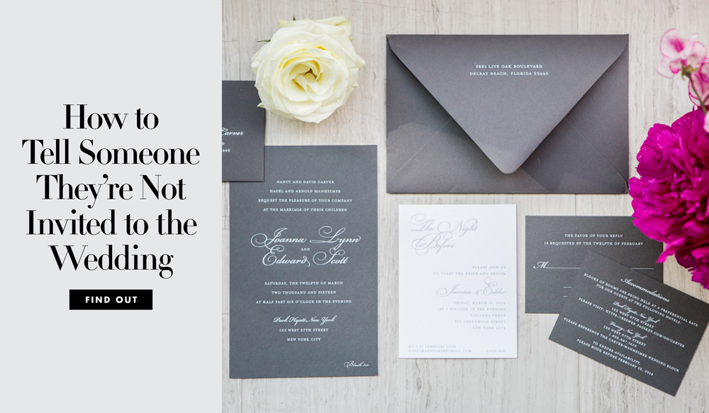 Not invited to wedding Idea